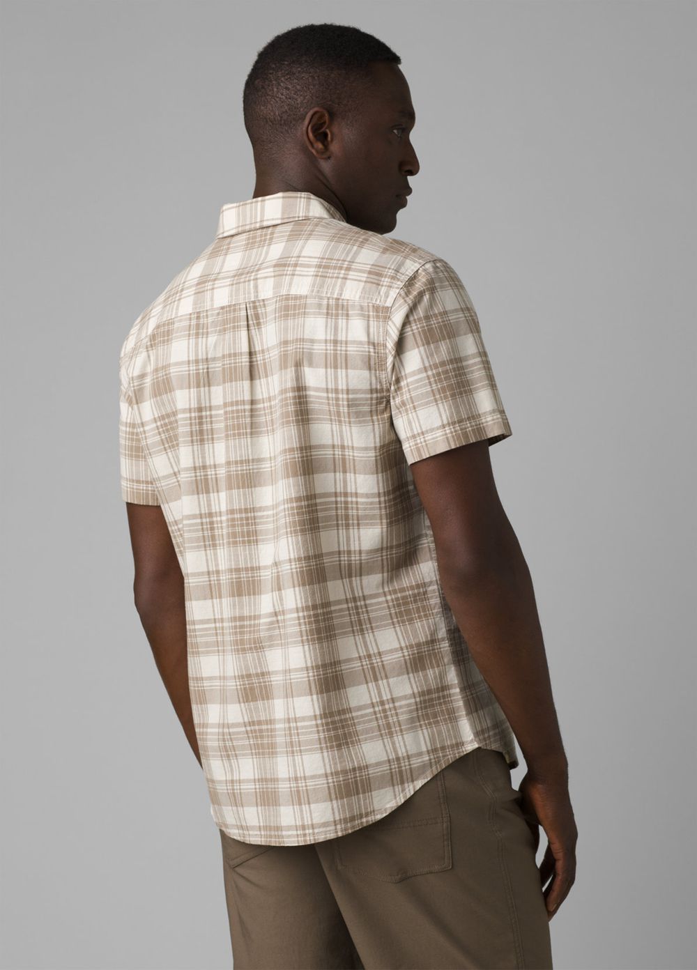 Beige Men's PrAna Benton Shirts | CGBEUV895