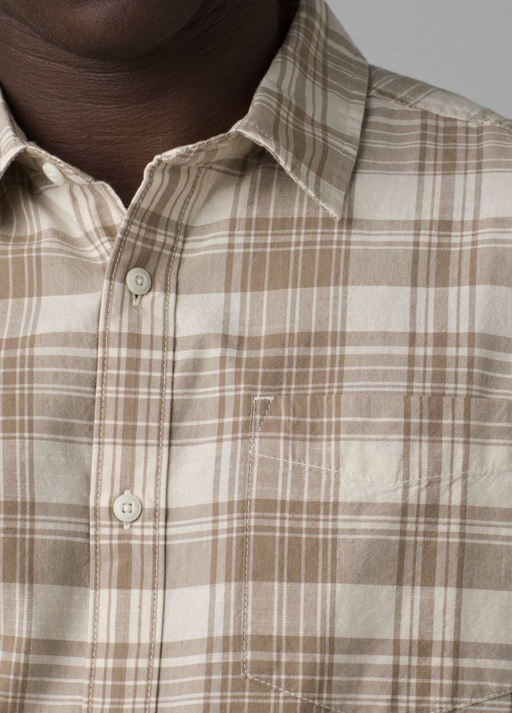 Beige Men's PrAna Benton Shirts | CGBEUV895