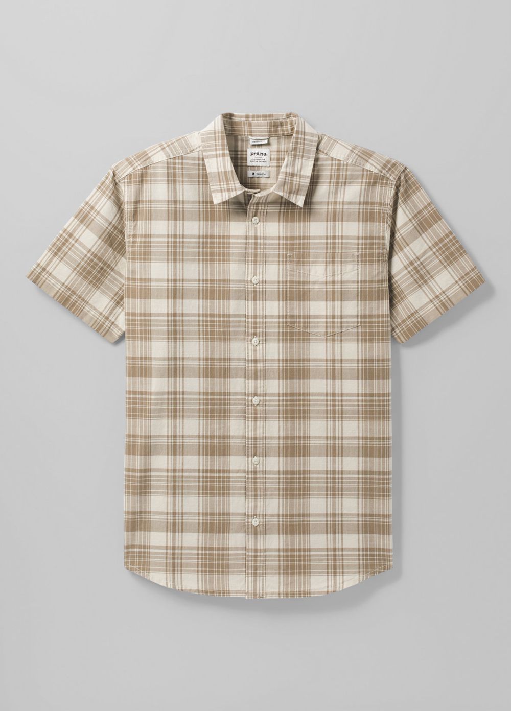 Beige Men's PrAna Benton Shirts | CGBEUV895