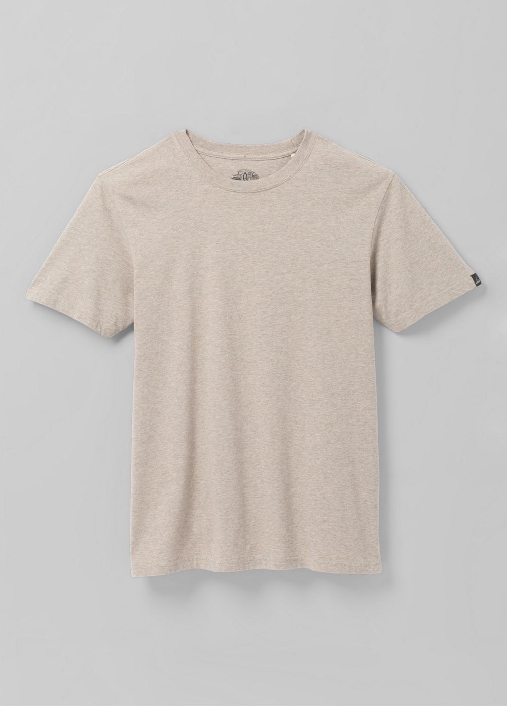 Beige Men's PrAna Crew T-Shirts | CKQZMA405