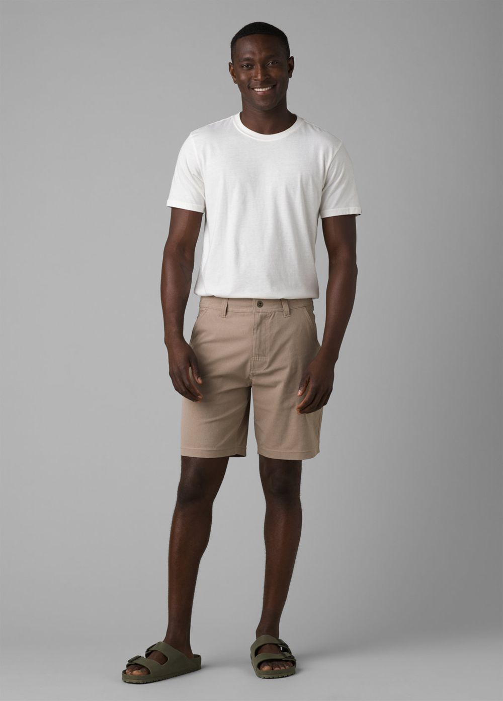 Beige Men's PrAna Hybridizer Shorts | BFKJMV405