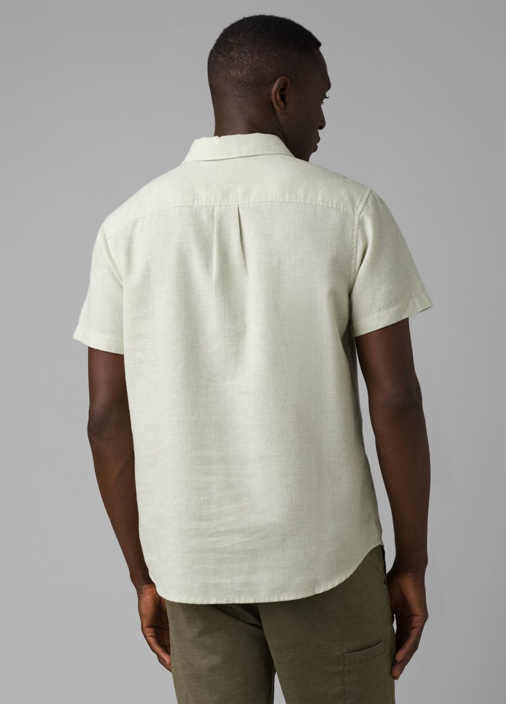 Beige Men's PrAna Lindores Shirts | ARKMLW475