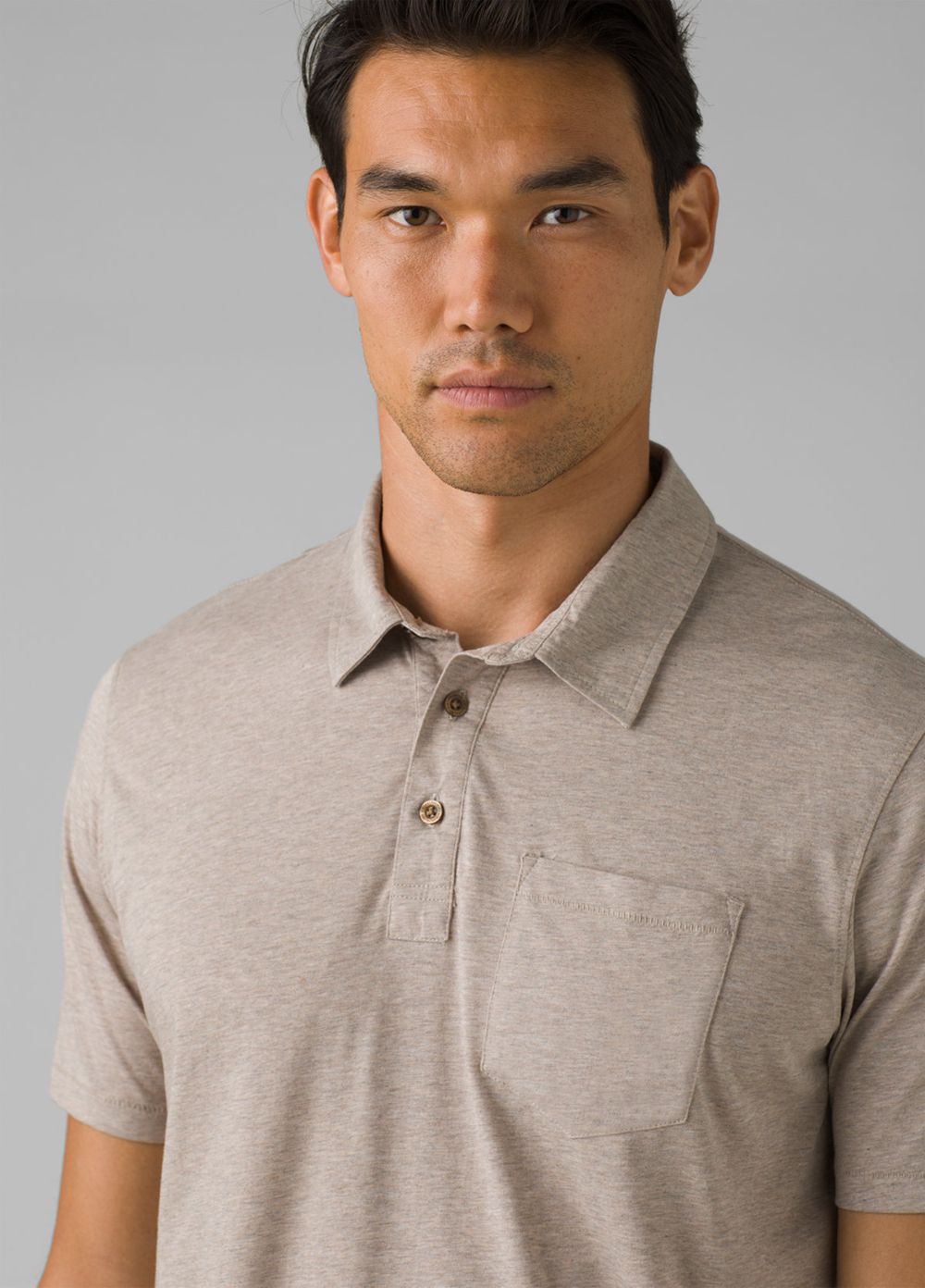 Beige Men's PrAna Polo Shirts | AOZCPX497