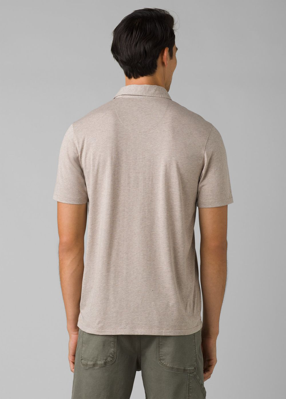 Beige Men's PrAna Polo Tall Shirts | EAPXWM594