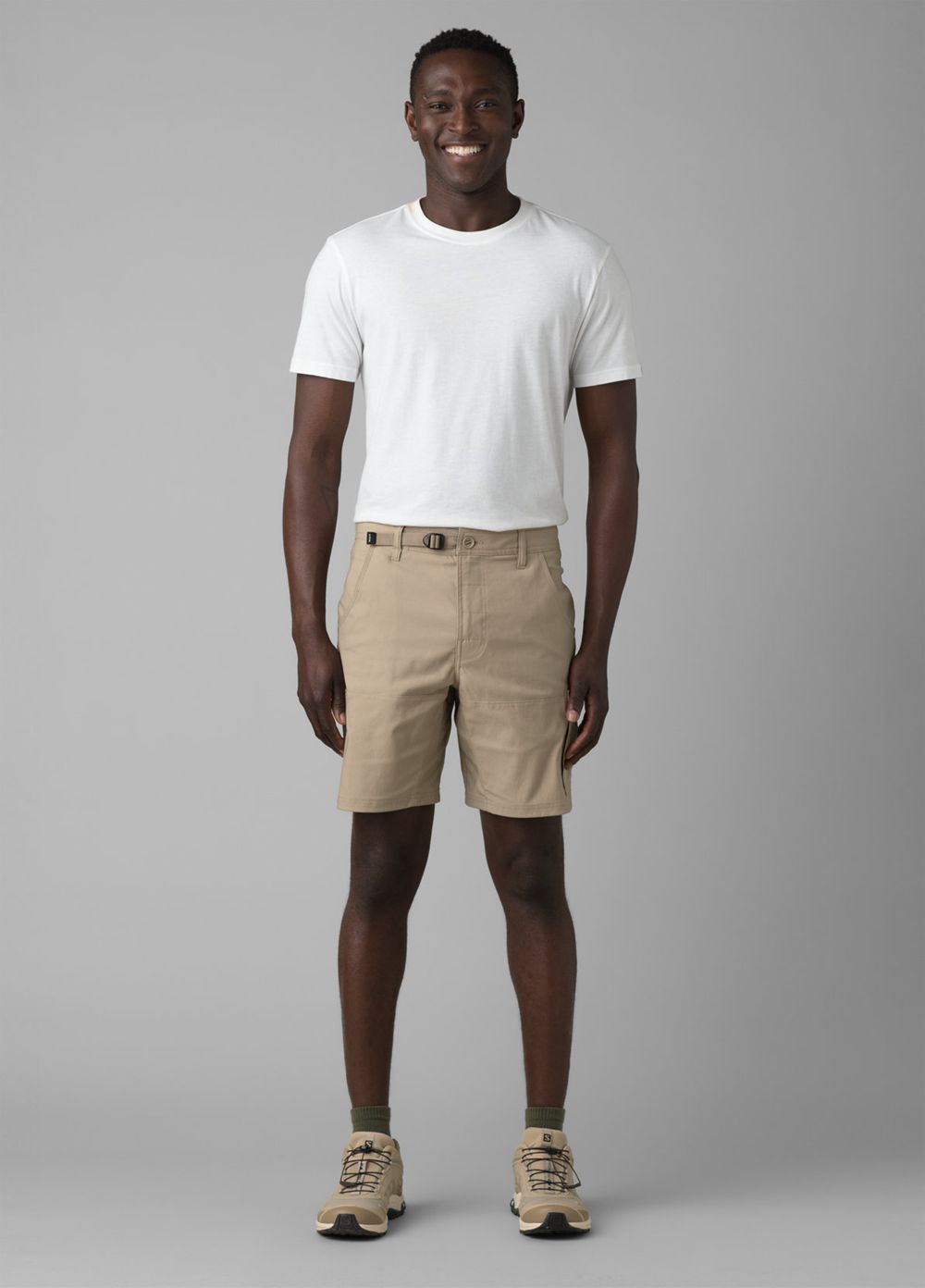 Beige Men's PrAna Stretch Zion II Shorts | FXZJEN148