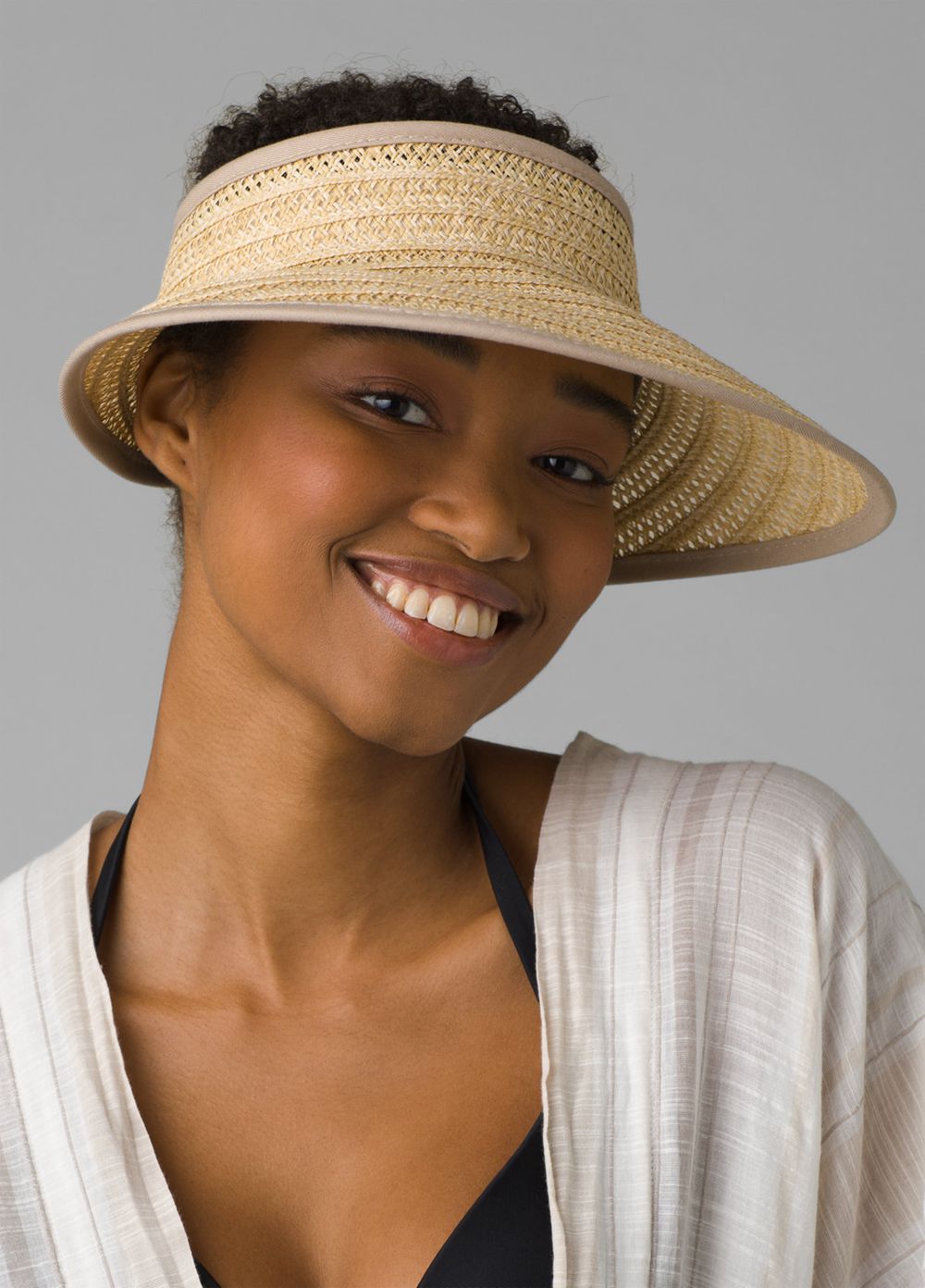 Beige Women\'s PrAna Brighter Days Visor Hats | NGODRS734