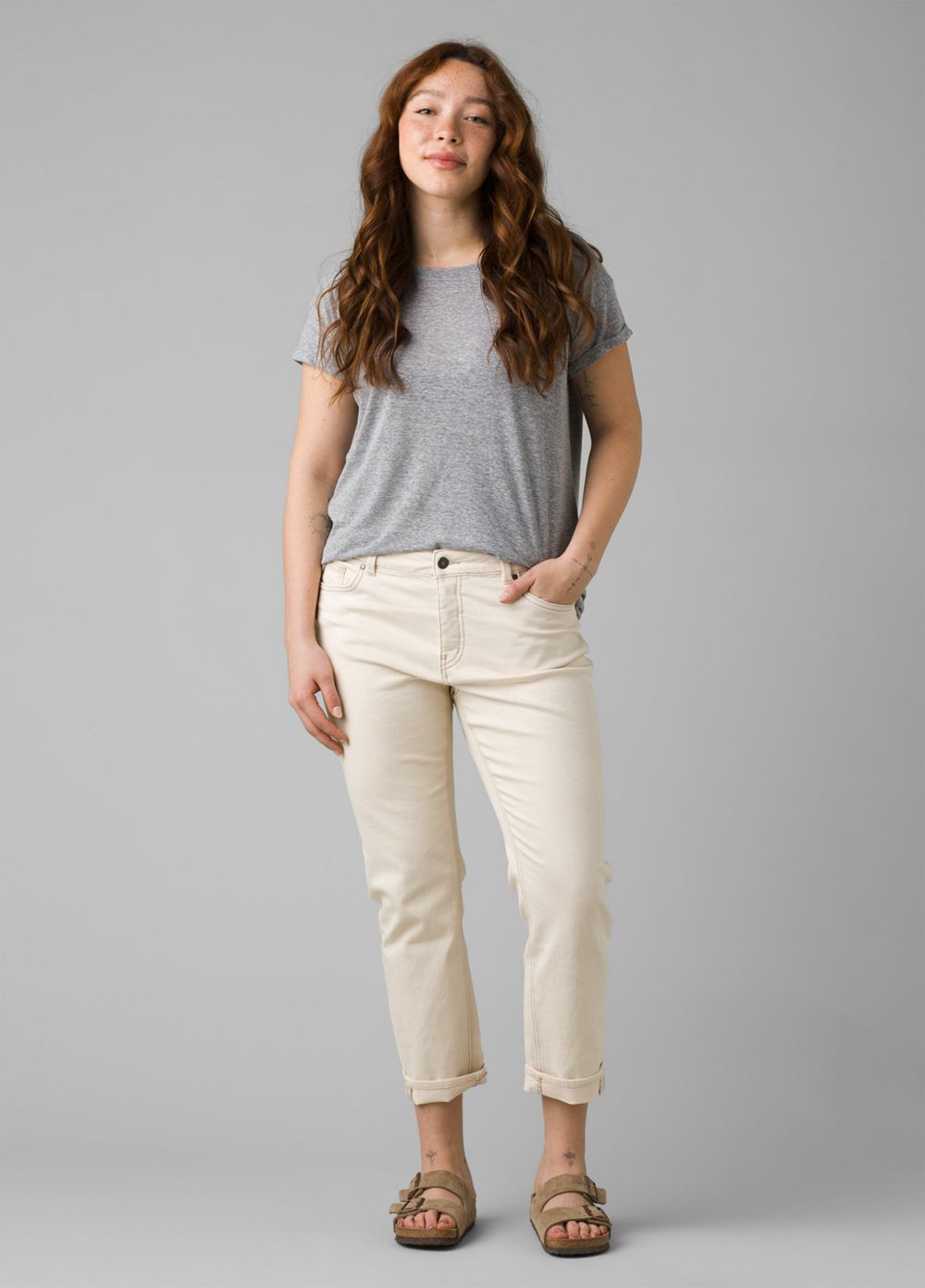 Beige Women's PrAna Buxton Jeans | QYLOXI984