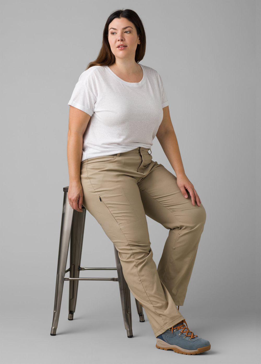 Beige Women's PrAna Halle Plus II Pants | ZPAFJQ475