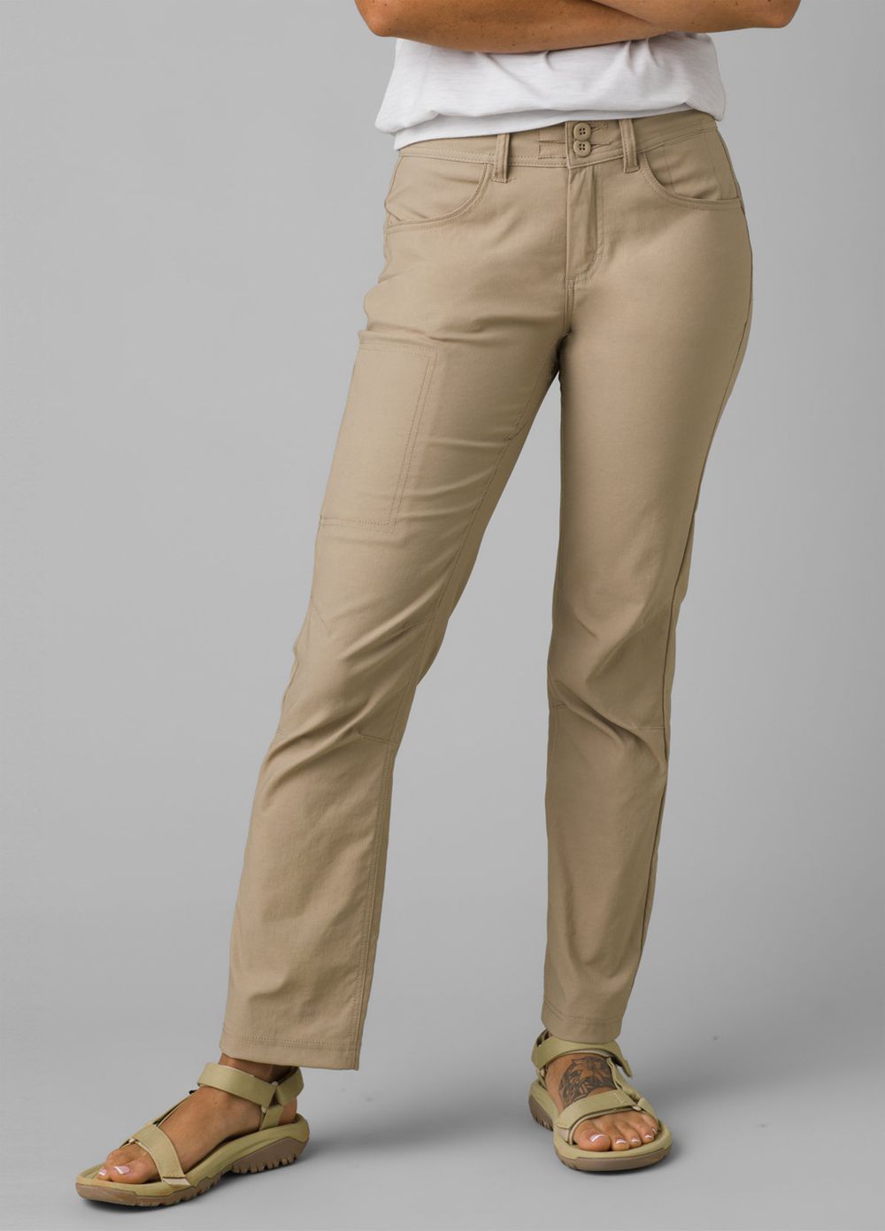 Beige Women\'s PrAna Halle Straight II Pants | HIFGOL305