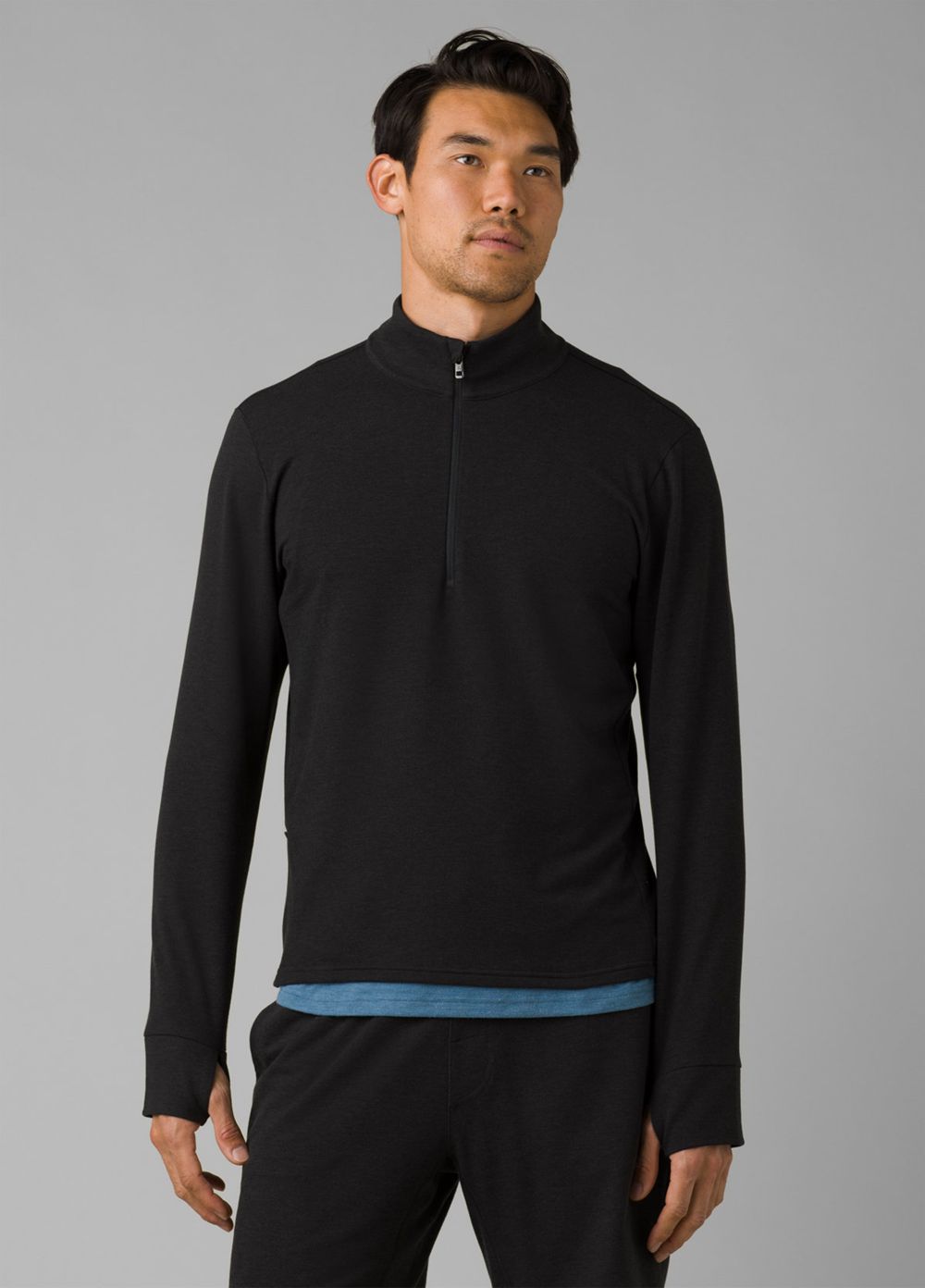 Black Men\'s PrAna Altitude Tracker 1/4 Zip Sweaters | UTZMXI905