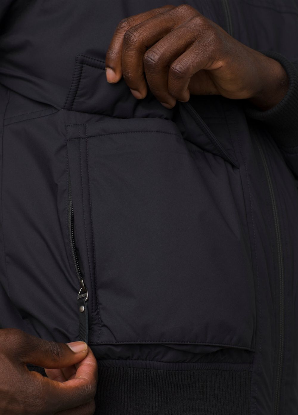 Black Men's PrAna Baadwin Bomber Jackets | YJUDWE278