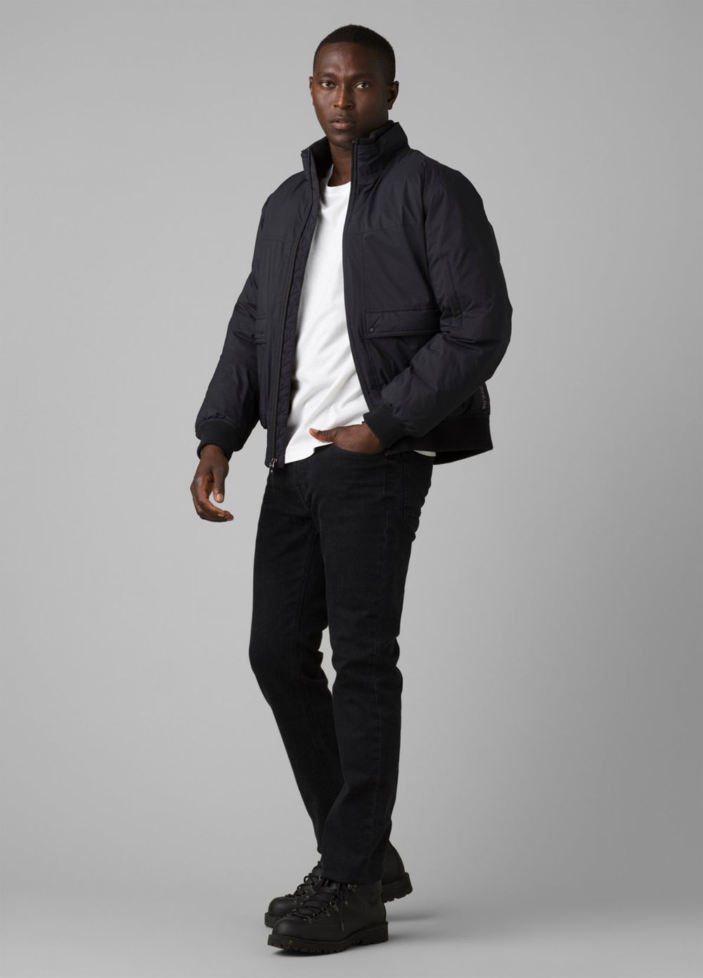 Black Men's PrAna Baadwin Bomber Jackets | YJUDWE278