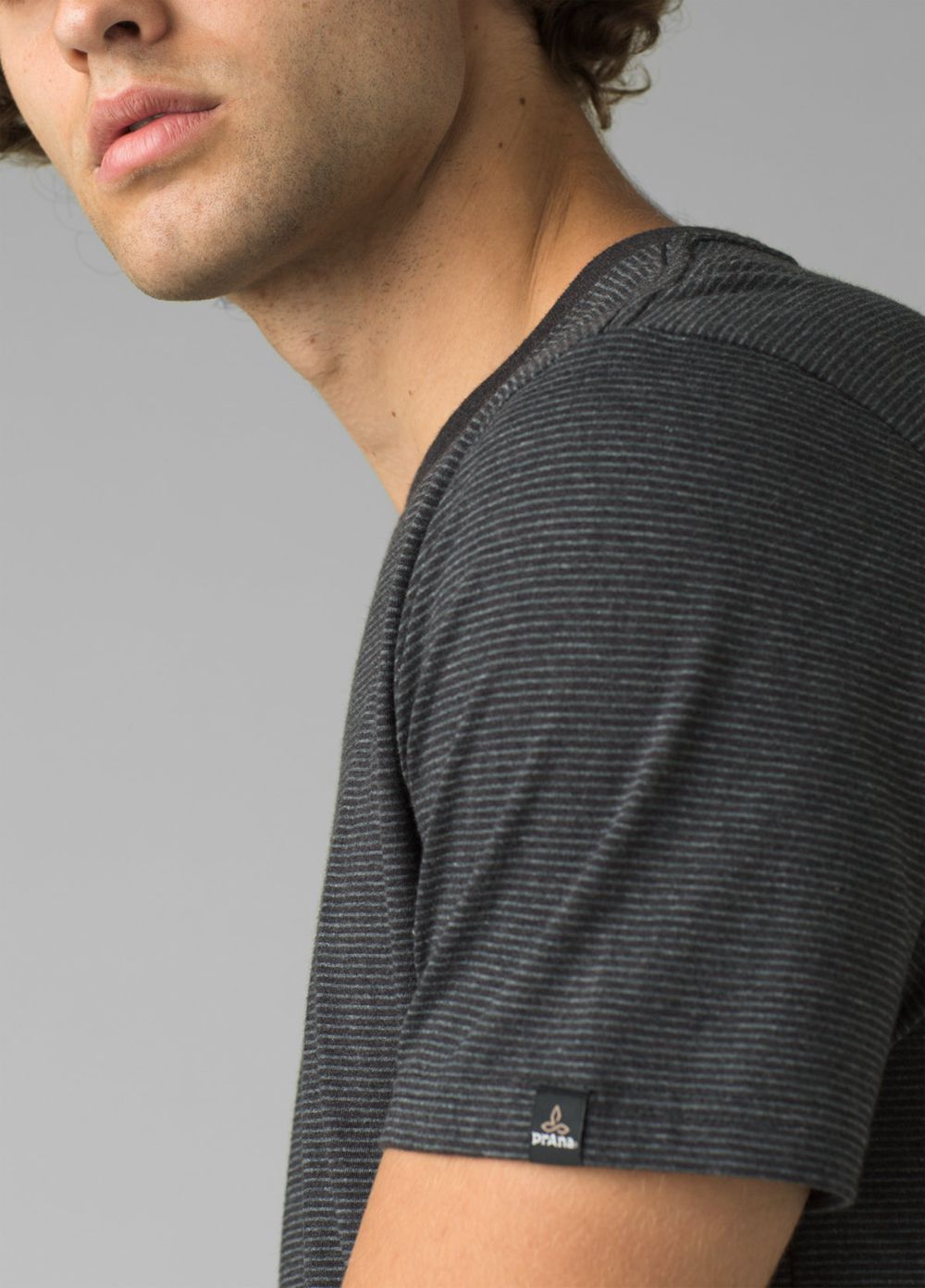 Black Men's PrAna Crew T-Shirts | MCFGNZ170