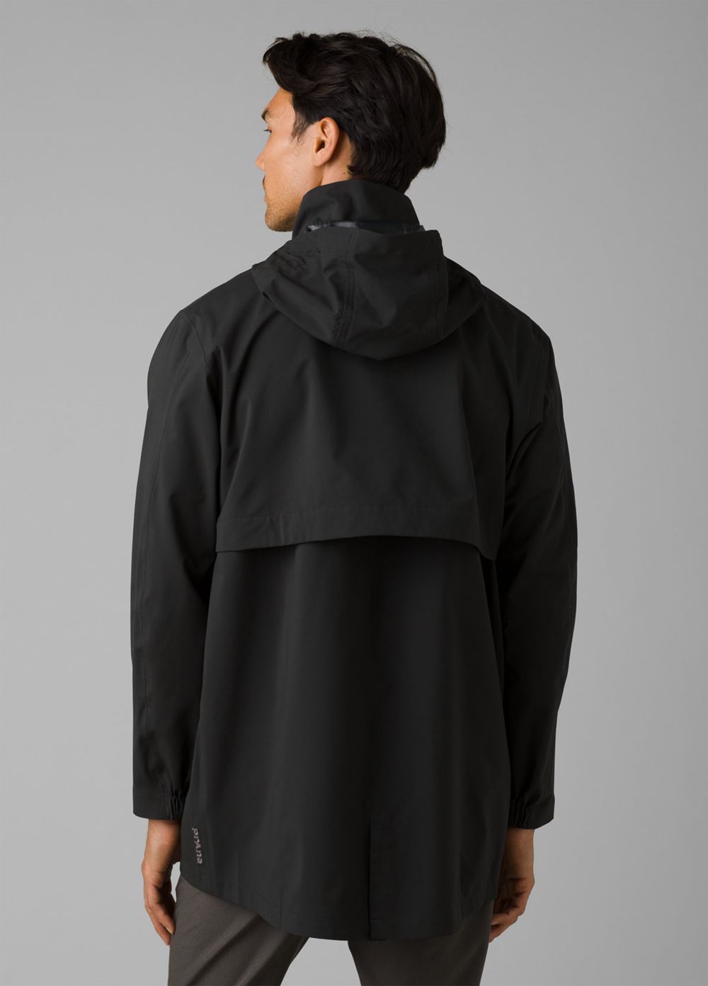 Black Men's PrAna Friction Rain Parka Jackets | HDVUAM641