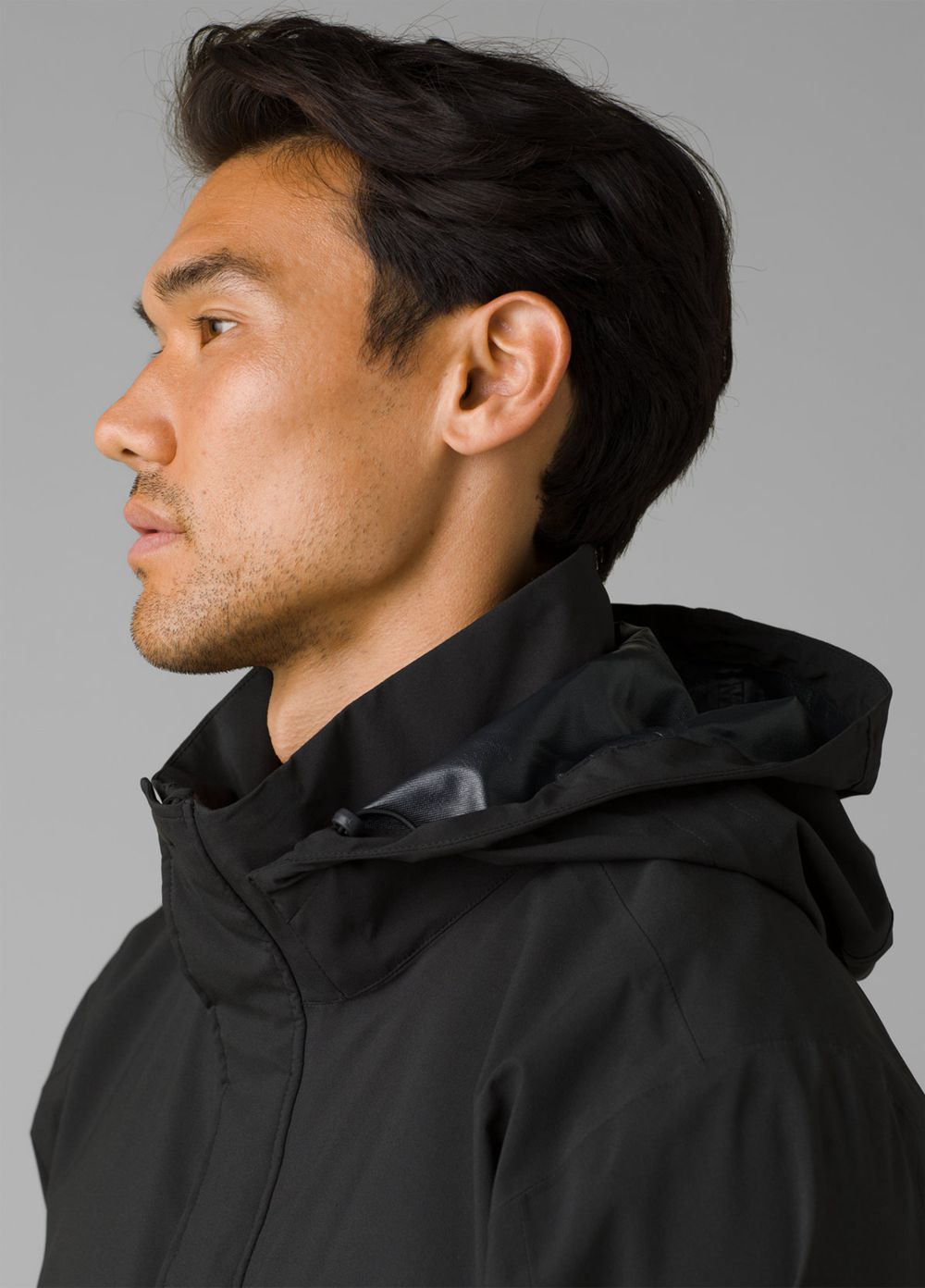 Black Men's PrAna Friction Rain Parka Jackets | HDVUAM641