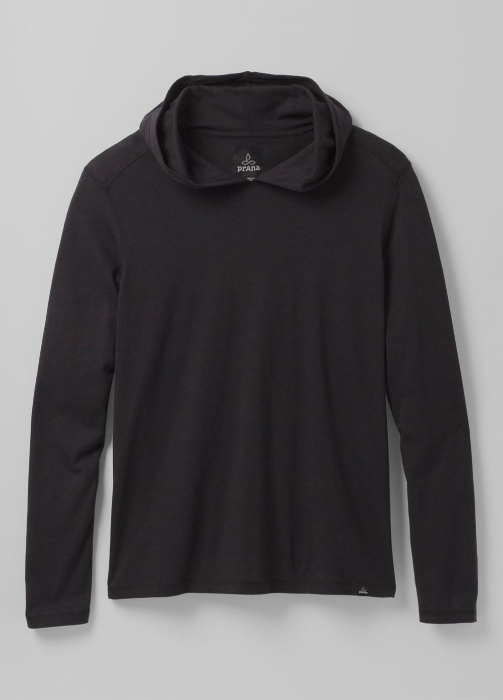 Black Men's PrAna Hooded T-Shirts | RMAVGP817