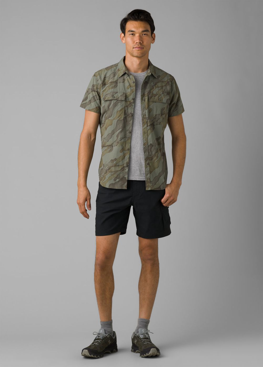 Black Men's PrAna Stretch Zion II Shorts | CMGXKJ825