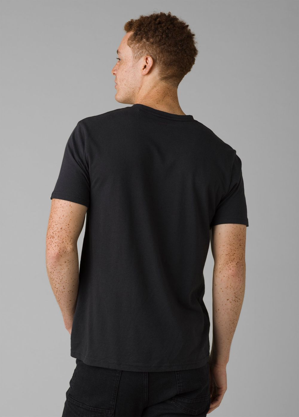 Black Men's PrAna V-Neck T-Shirts | ESWDKX039