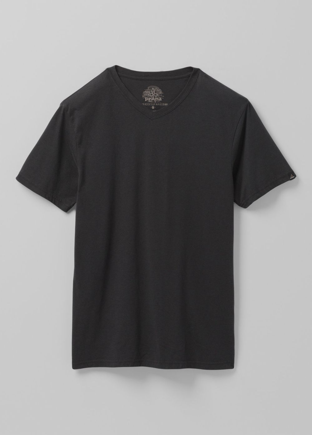 Black Men's PrAna V-Neck T-Shirts | ESWDKX039