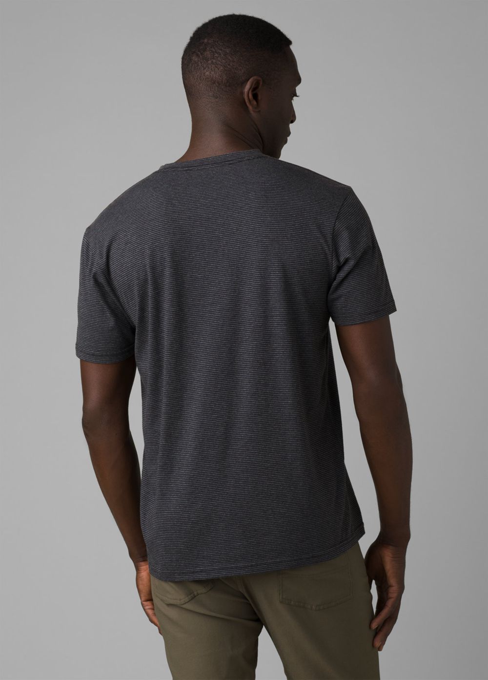 Black Men's PrAna V-Neck T-Shirts | TVPYHW135