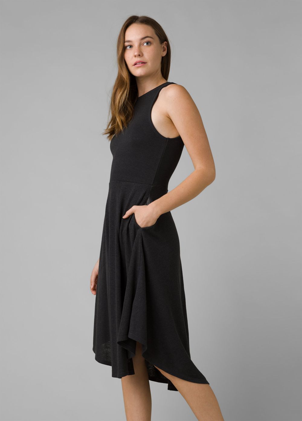 Black Women's PrAna Cozy Up Bayjour Dresses | VAUINK049