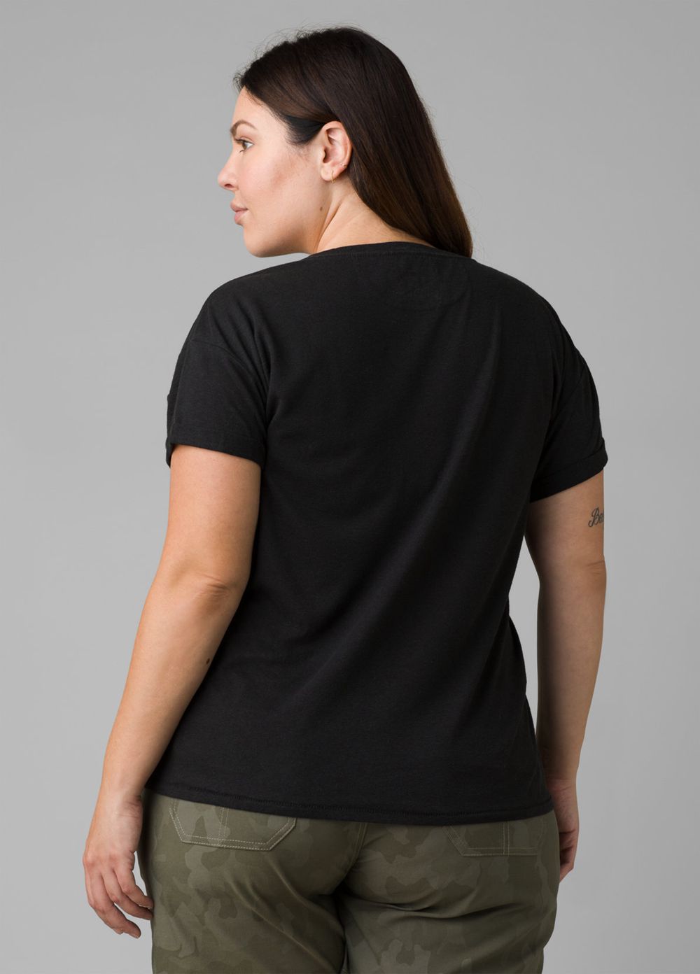 Black Women's PrAna Cozy Up Plus T-Shirts | POQNEC710