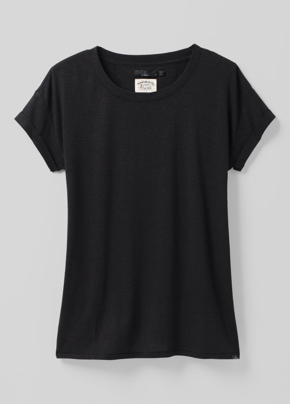 Black Women's PrAna Cozy Up Plus T-Shirts | POQNEC710