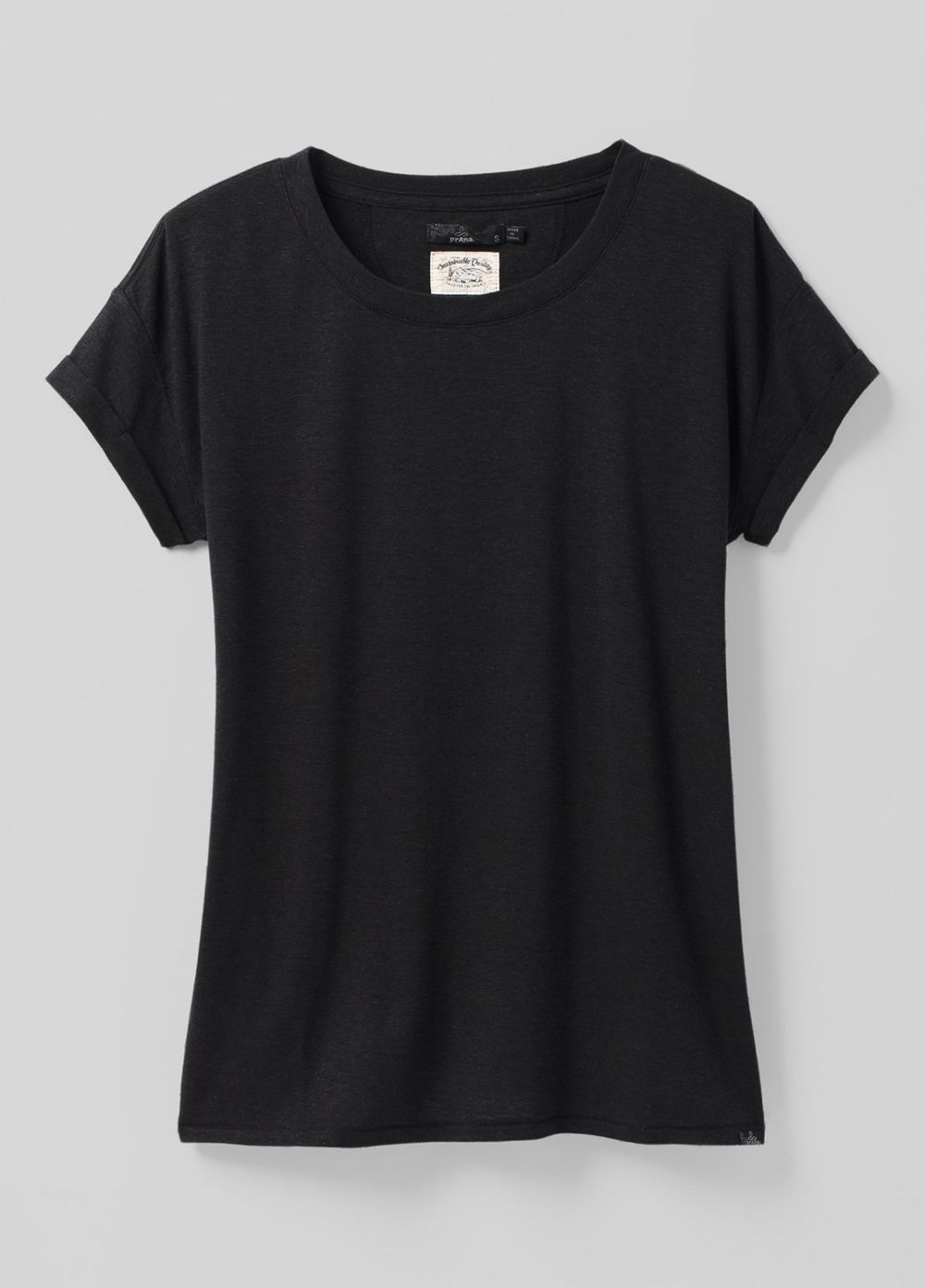 Black Women's PrAna Cozy Up T-Shirts | TCZANP745