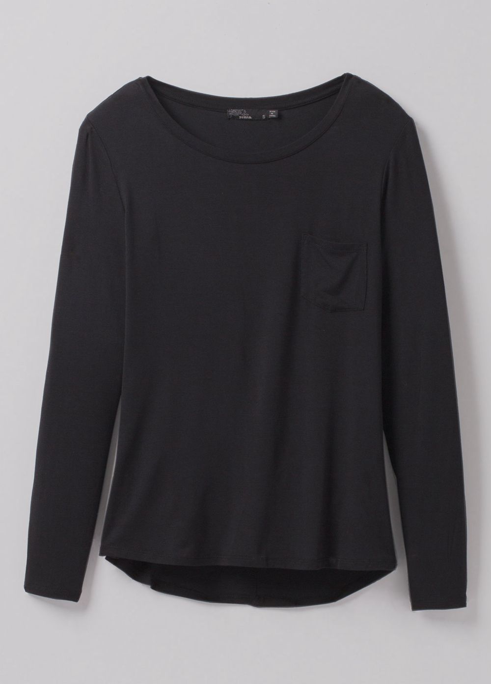 Black Women's PrAna Foundation Long Sleeve Plus T-Shirts | HGNRUP940