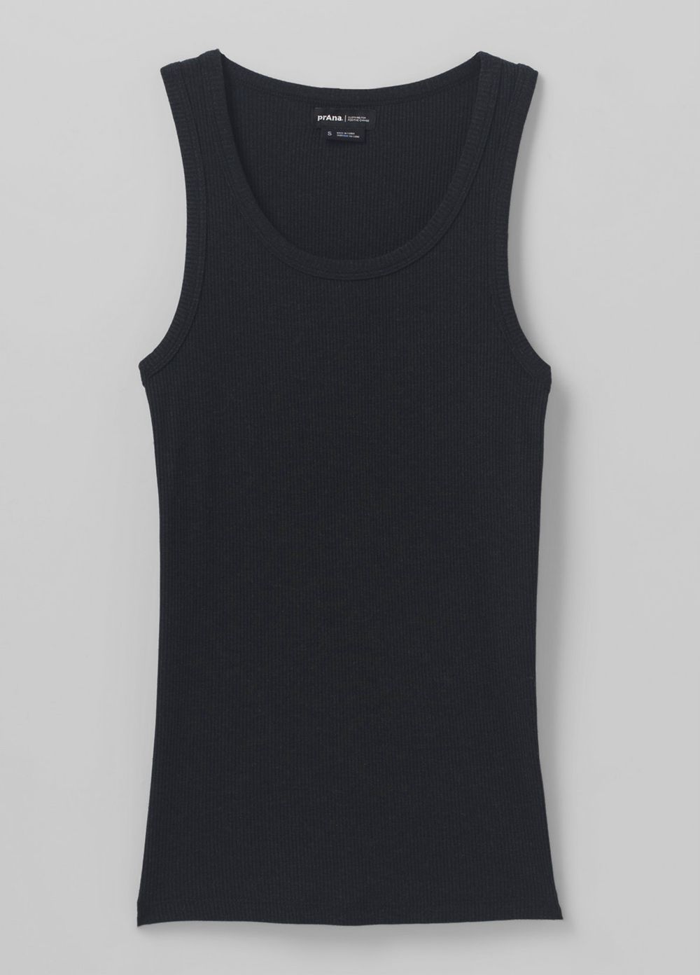 Black Women's PrAna Foundation Rib Tank Top | ZEMGOJ369