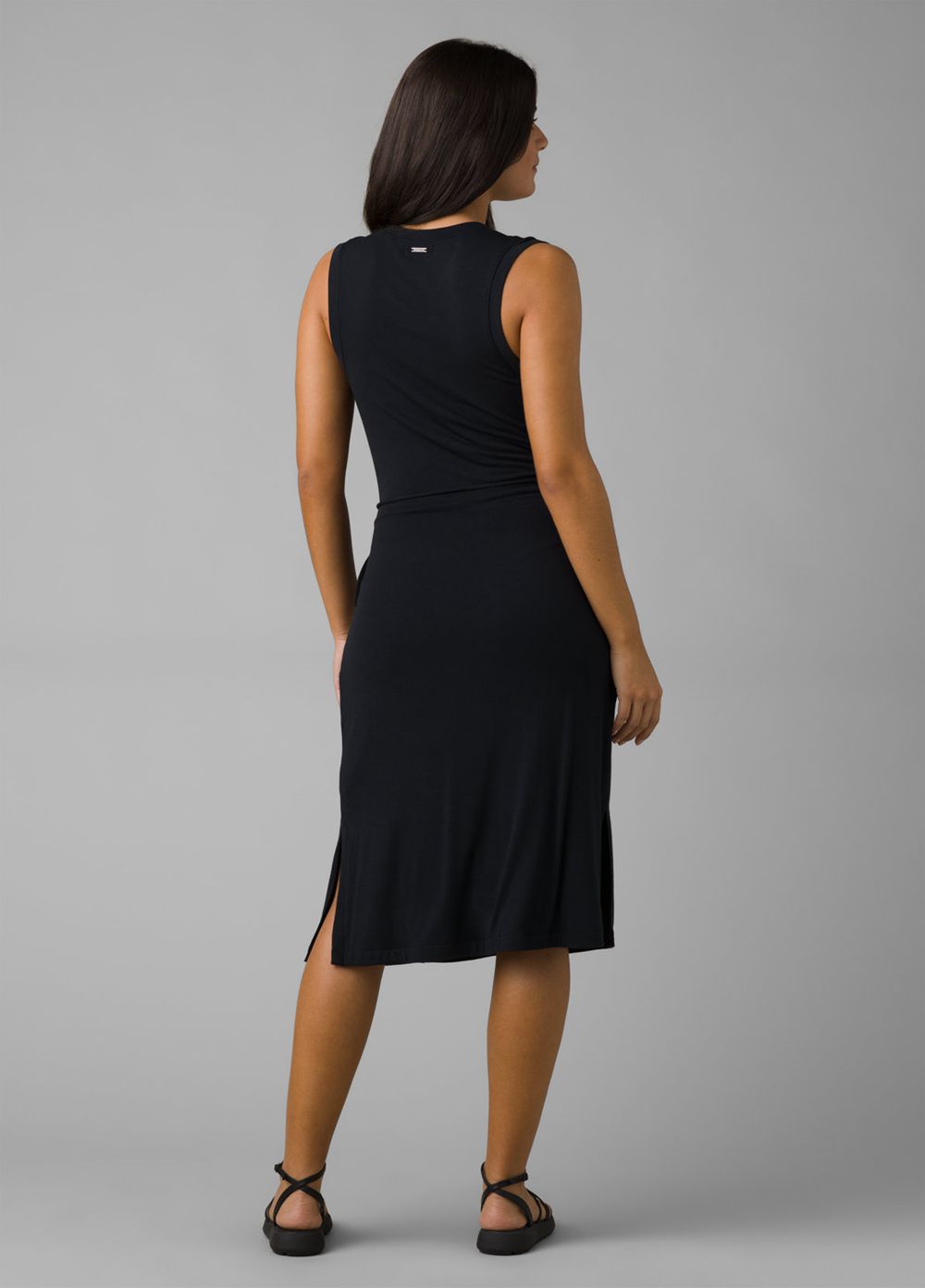 Black Women's PrAna Foundation Wrap Dresses | XKVNHB530