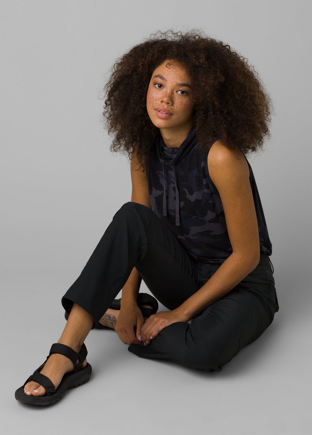 Black Women's PrAna Halle Straight II Pants | LBKAGV836