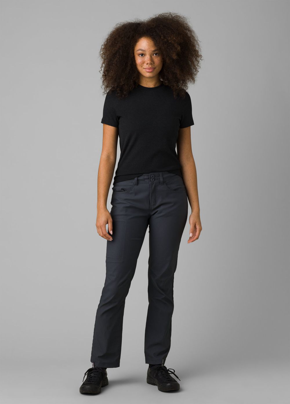 Black Women's PrAna Halle Straight II Pants | QVZPFM348