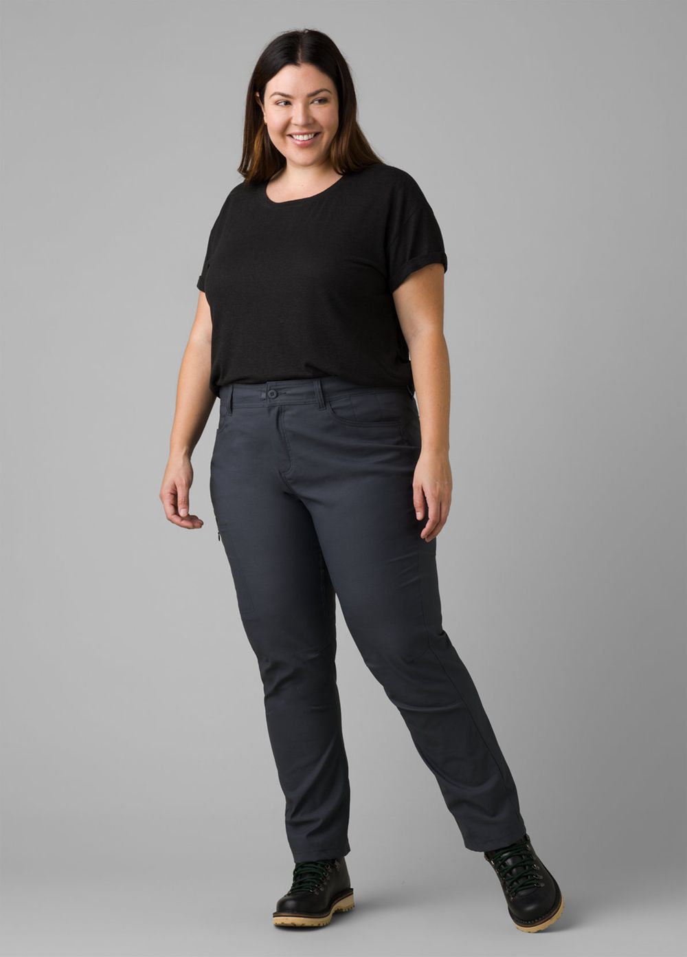 Black Women's PrAna Halle Straight Plus II Pants | MKVRJO704