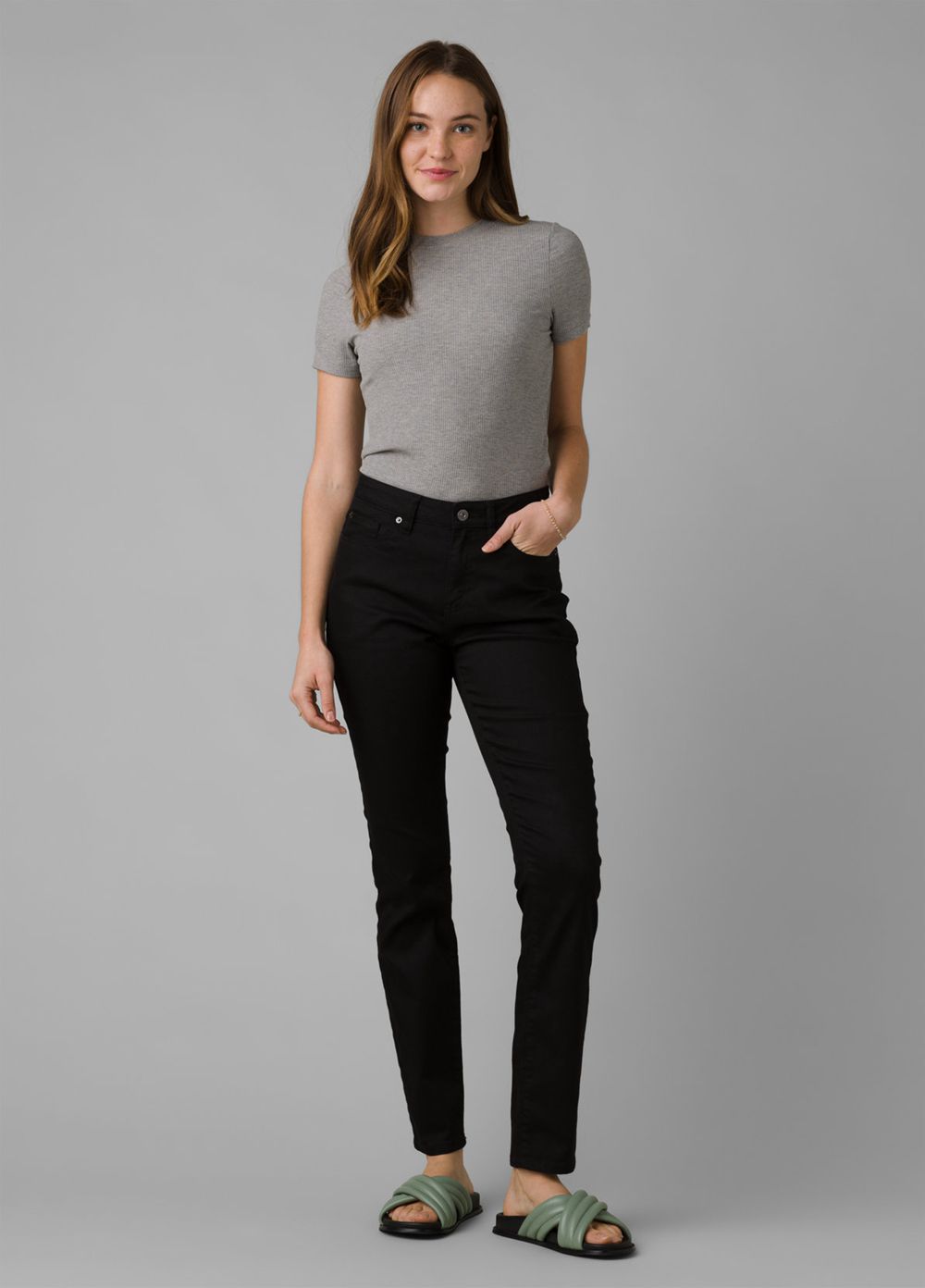 Black Women's PrAna Kayla High Rise Jeans | HRMXGW179