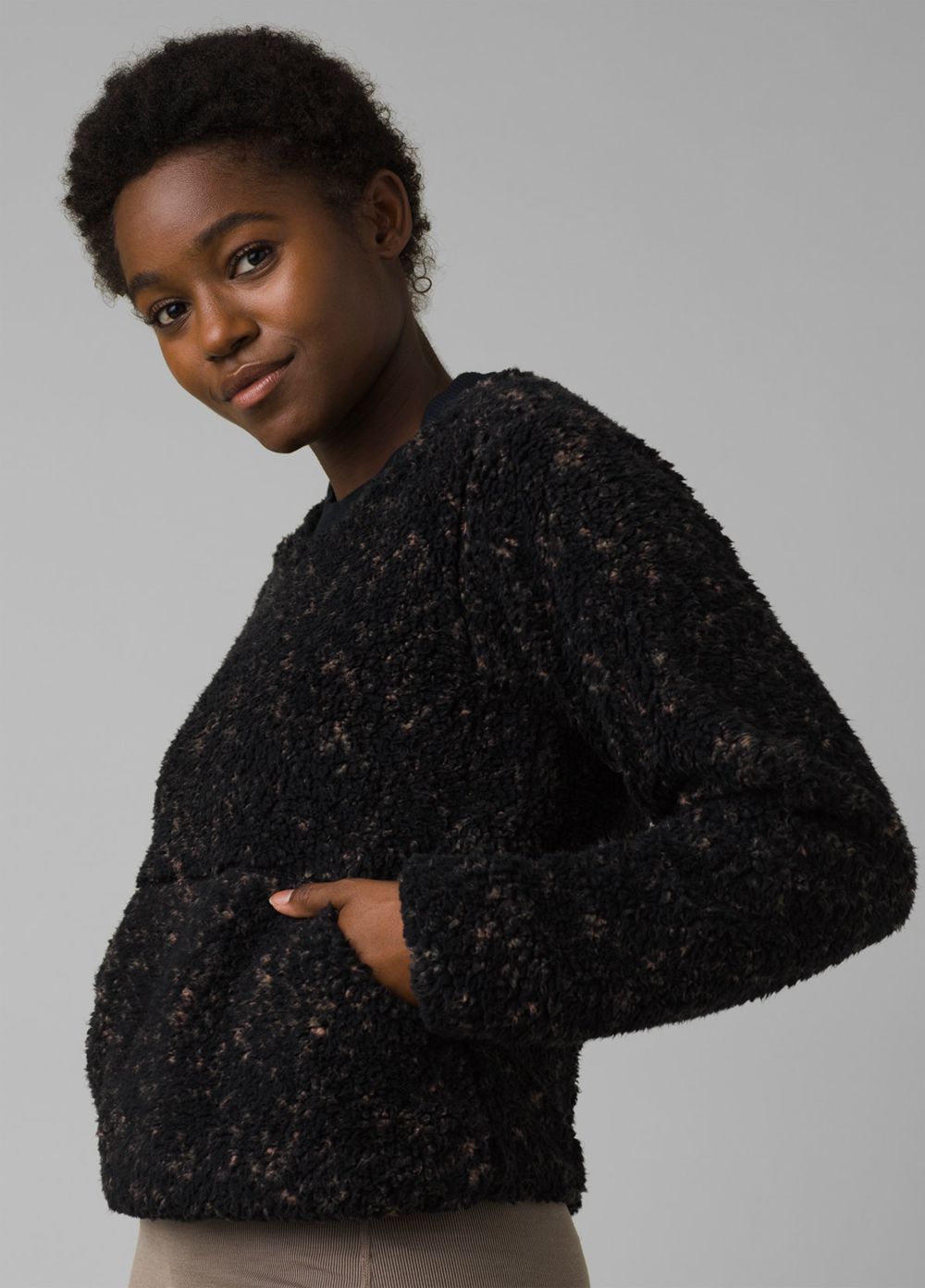 Black Women's PrAna Polar Escape Sweatshirt | BYXZAR745