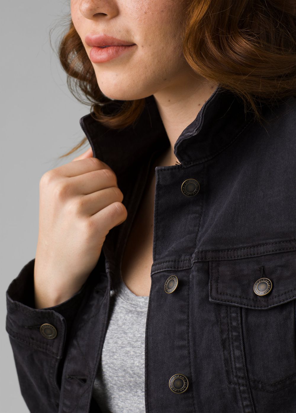 Black Women's PrAna Slate Rim Denim Jackets | EITPKO945