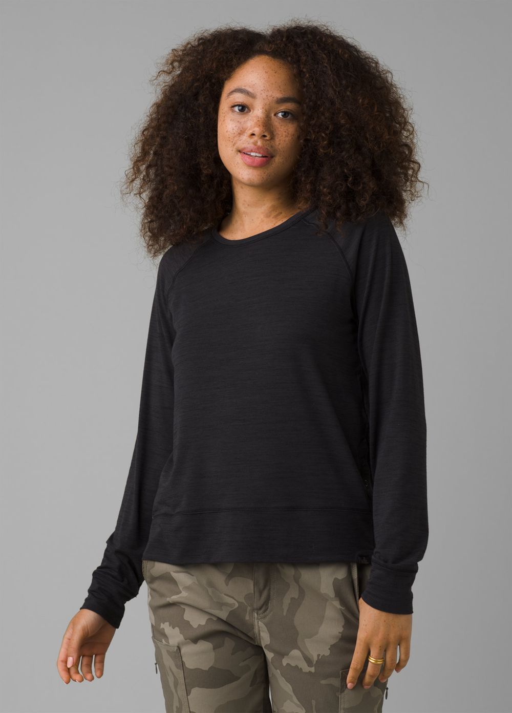 Black Women\'s PrAna Sol Protect T-Shirts | VUHLCW561