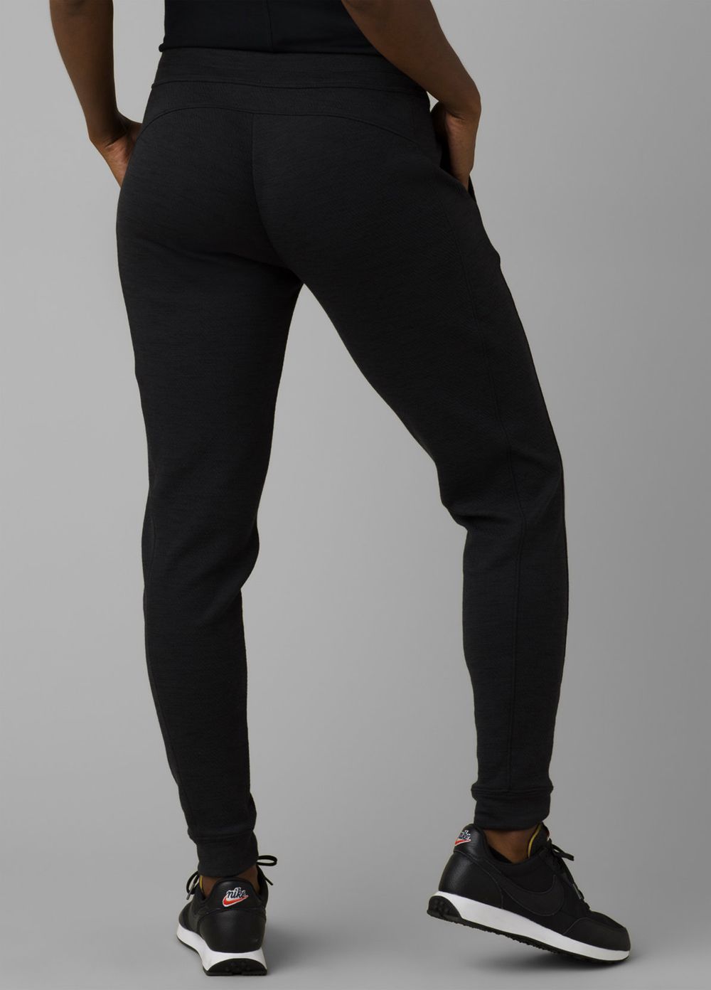 Black Women's PrAna Sunrise Jogger Leggings | KFOURC528