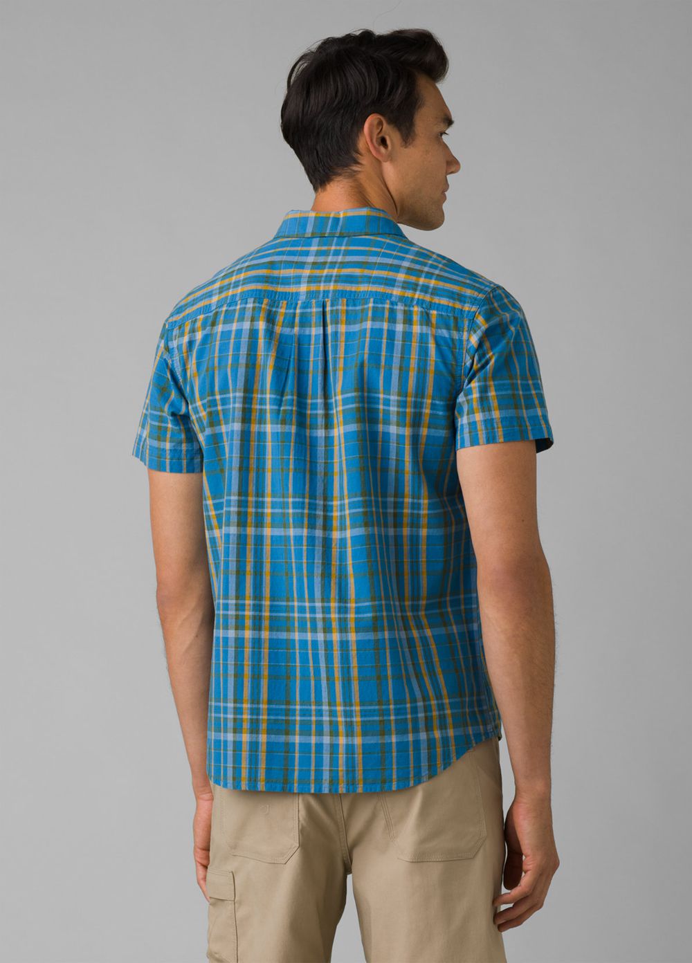 Blue Men's PrAna Benton Shirts | BCMGDN695