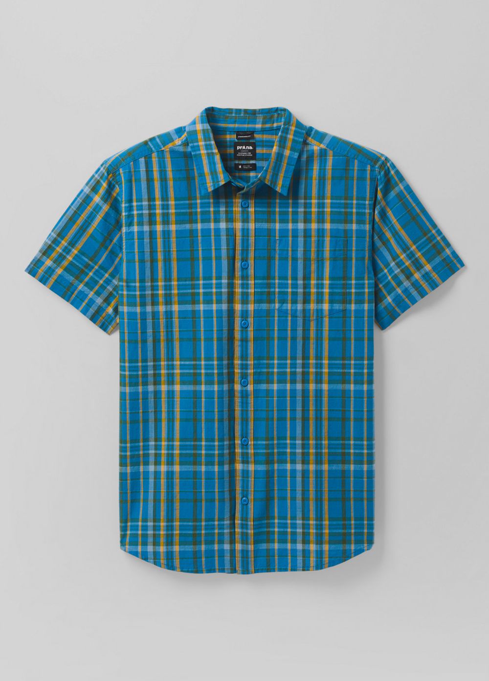 Blue Men's PrAna Benton Shirts | BCMGDN695