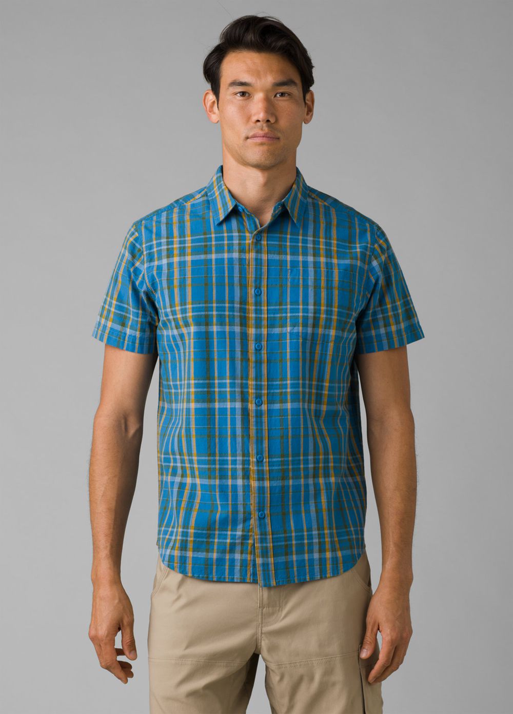 Blue Men\'s PrAna Benton Shirts | BCMGDN695