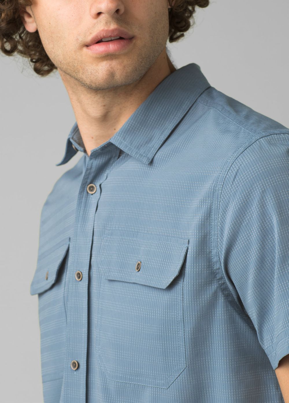 Blue Men's PrAna Cayman Shirts | OHBRWI673