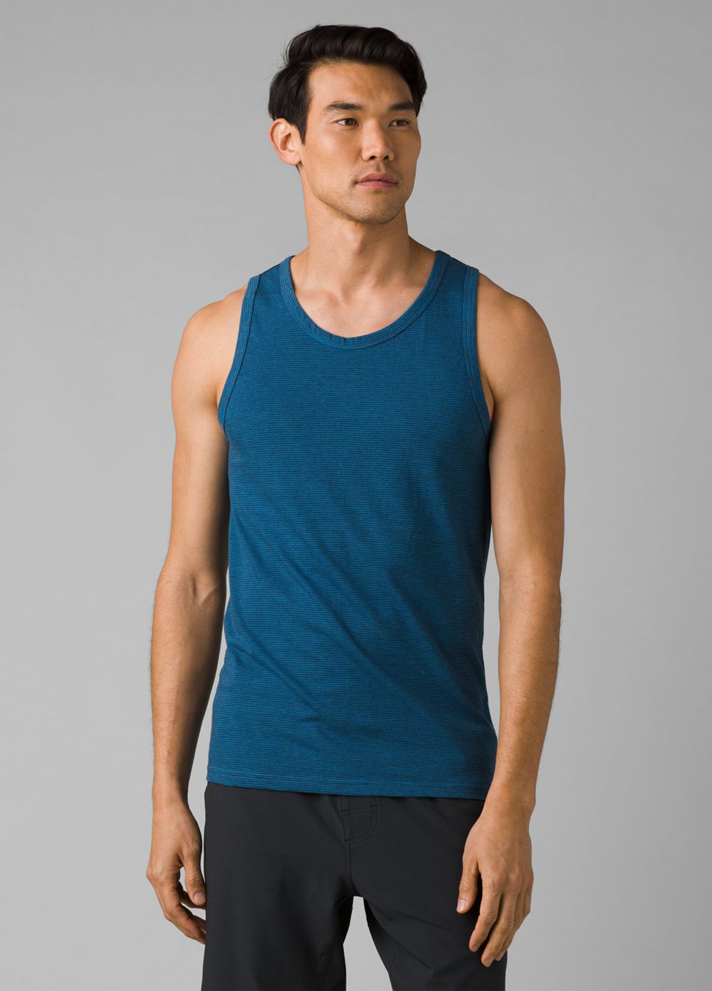 Blue Men\'s PrAna Cotton Tank Top | JTKDGL137