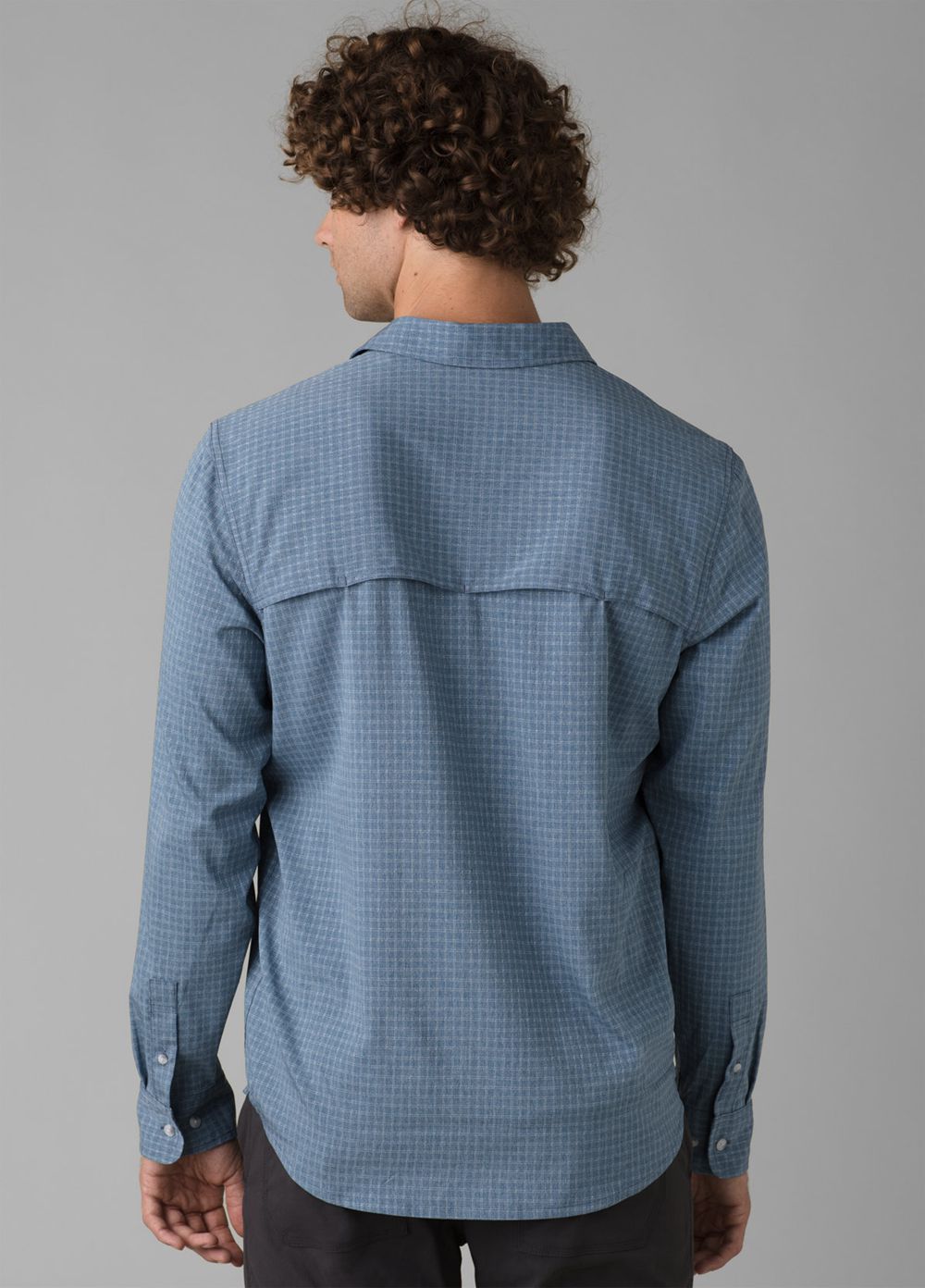 Blue Men's PrAna Garvan Long Sleeve Shirts | JQCZTA129