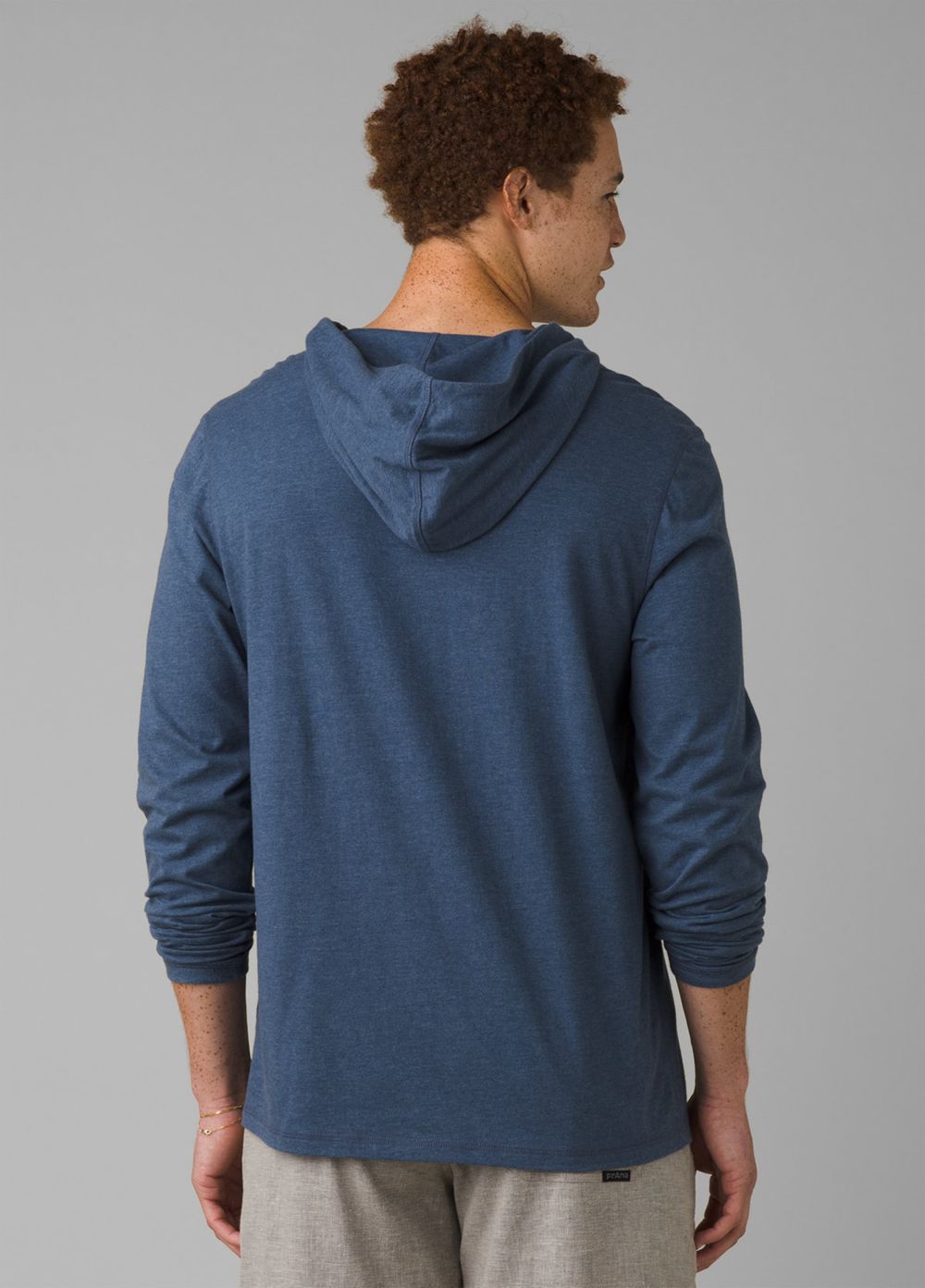 Blue Men's PrAna Hooded T-Shirts | HIZOEB039