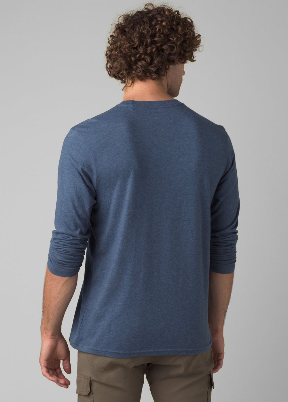 Blue Men's PrAna Long Sleeve T-Shirts | TMERGY542