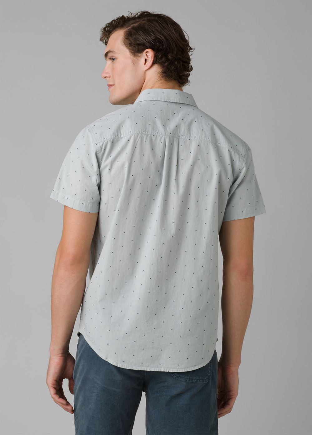 Blue Men's PrAna Park Hill Shirts | USNPKF219