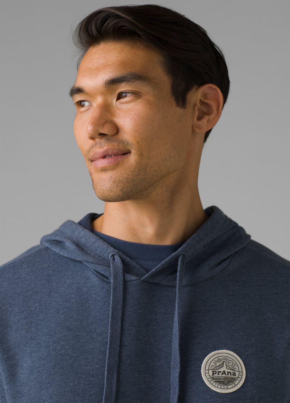 Blue Men's PrAna Patch Hoodie | CSIVZF356