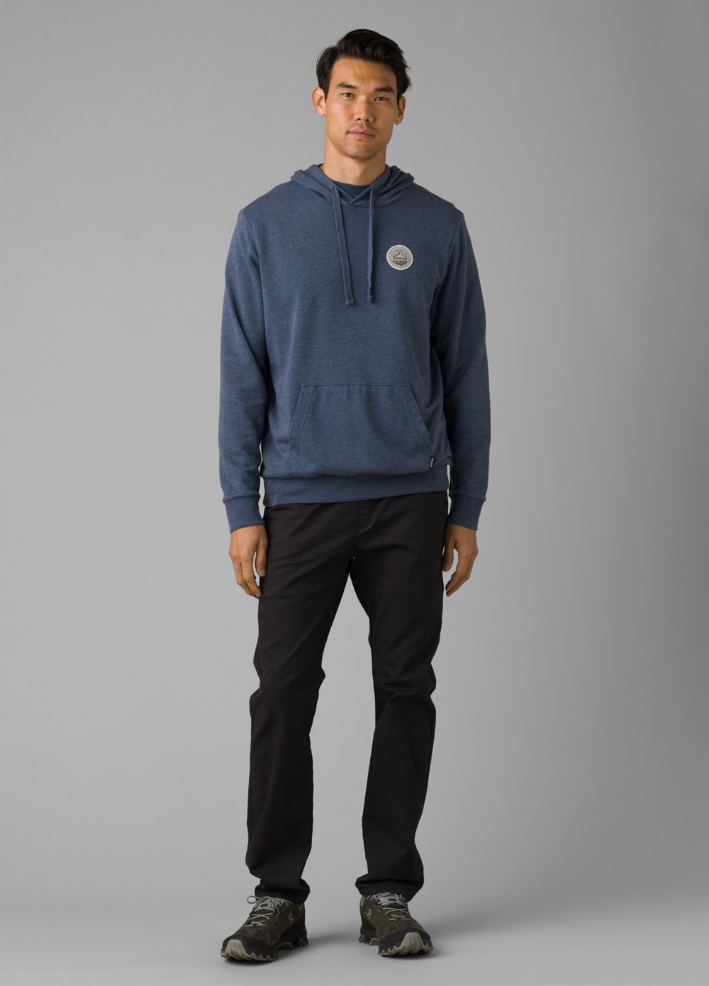 Blue Men's PrAna Patch Hoodie | CSIVZF356